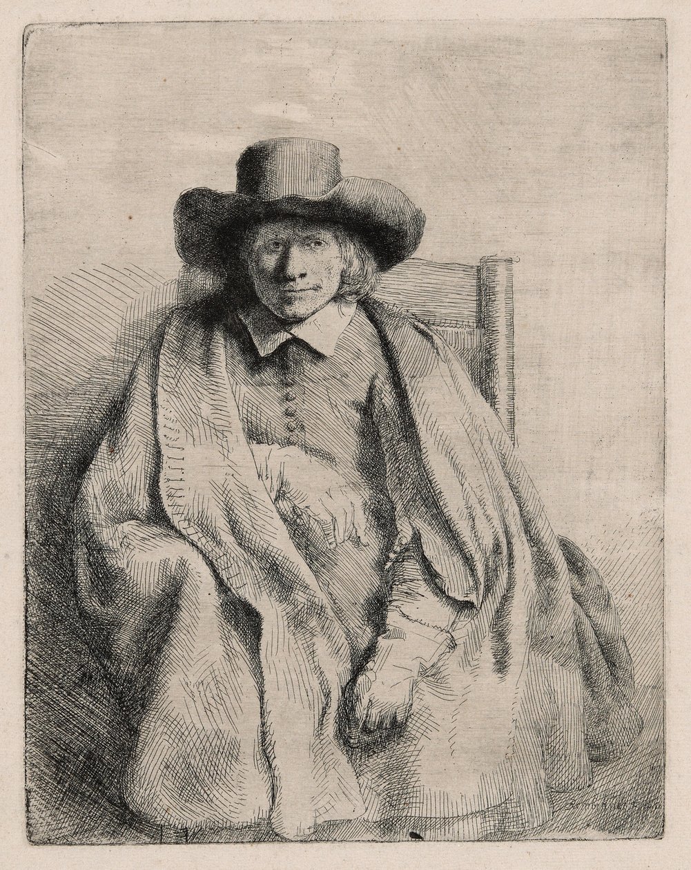 Klemens de Jonghe, sprzedawca grafik autorstwa Rembrandt van Rijn