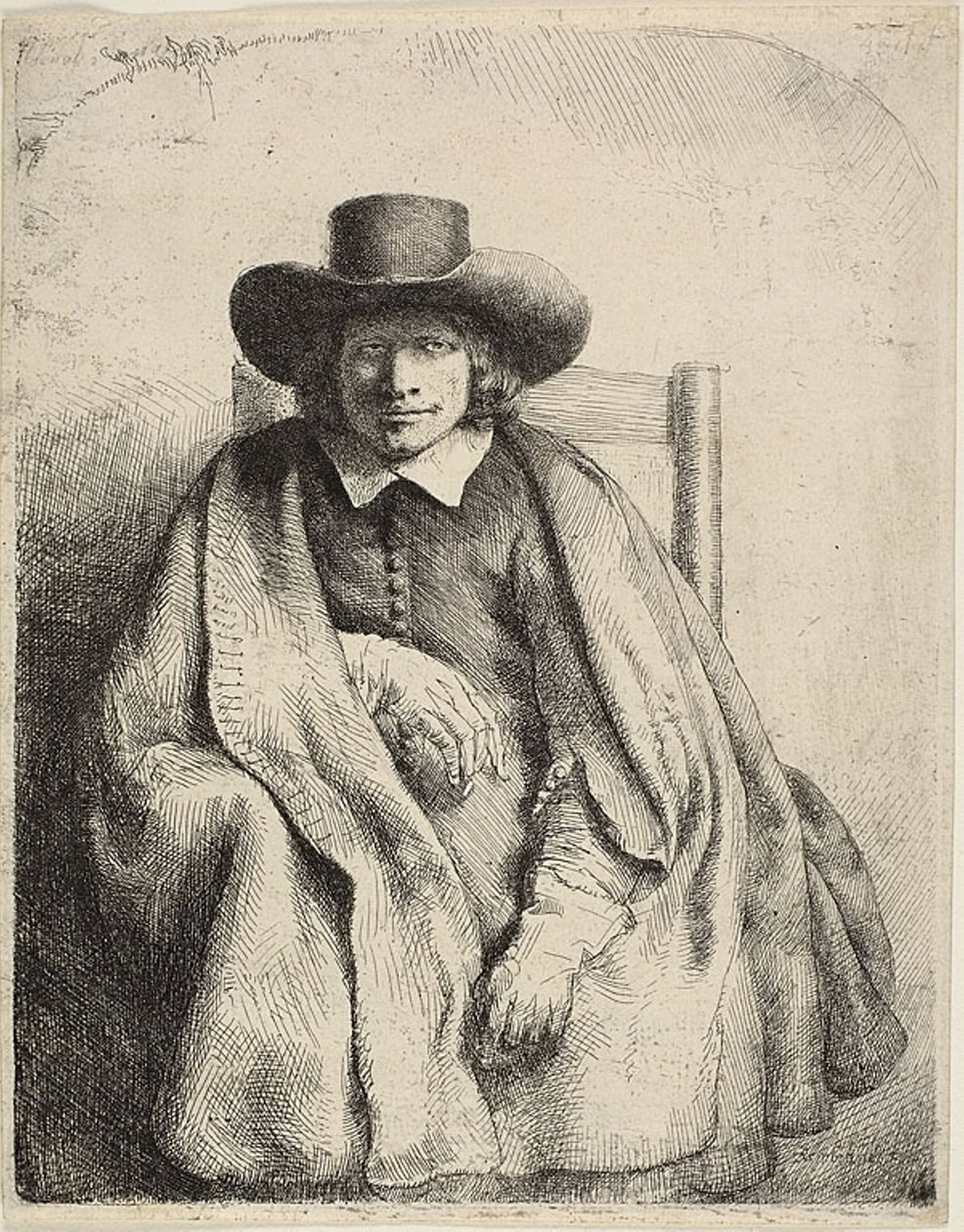 Klemens de Jonghe, sprzedawca grafik autorstwa Rembrandt van Rijn