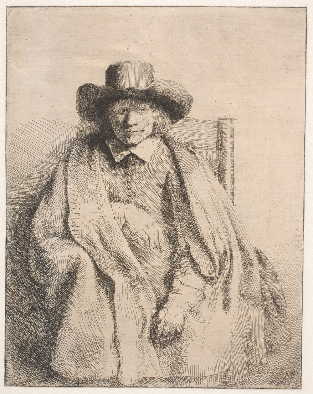 Clement de Jonghe, sprzedawca druku autorstwa Rembrandt van Rijn