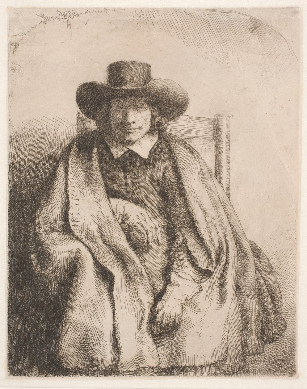Clement de Jonghe, sprzedawca druku autorstwa Rembrandt van Rijn
