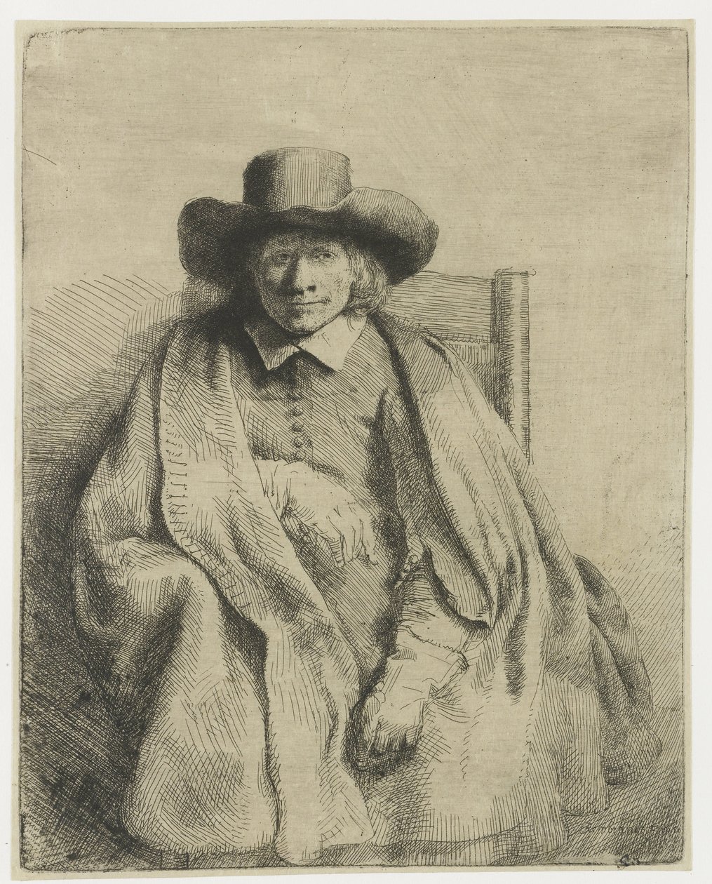 Clement de Jonghe, sprzedawca druku autorstwa Rembrandt van Rijn