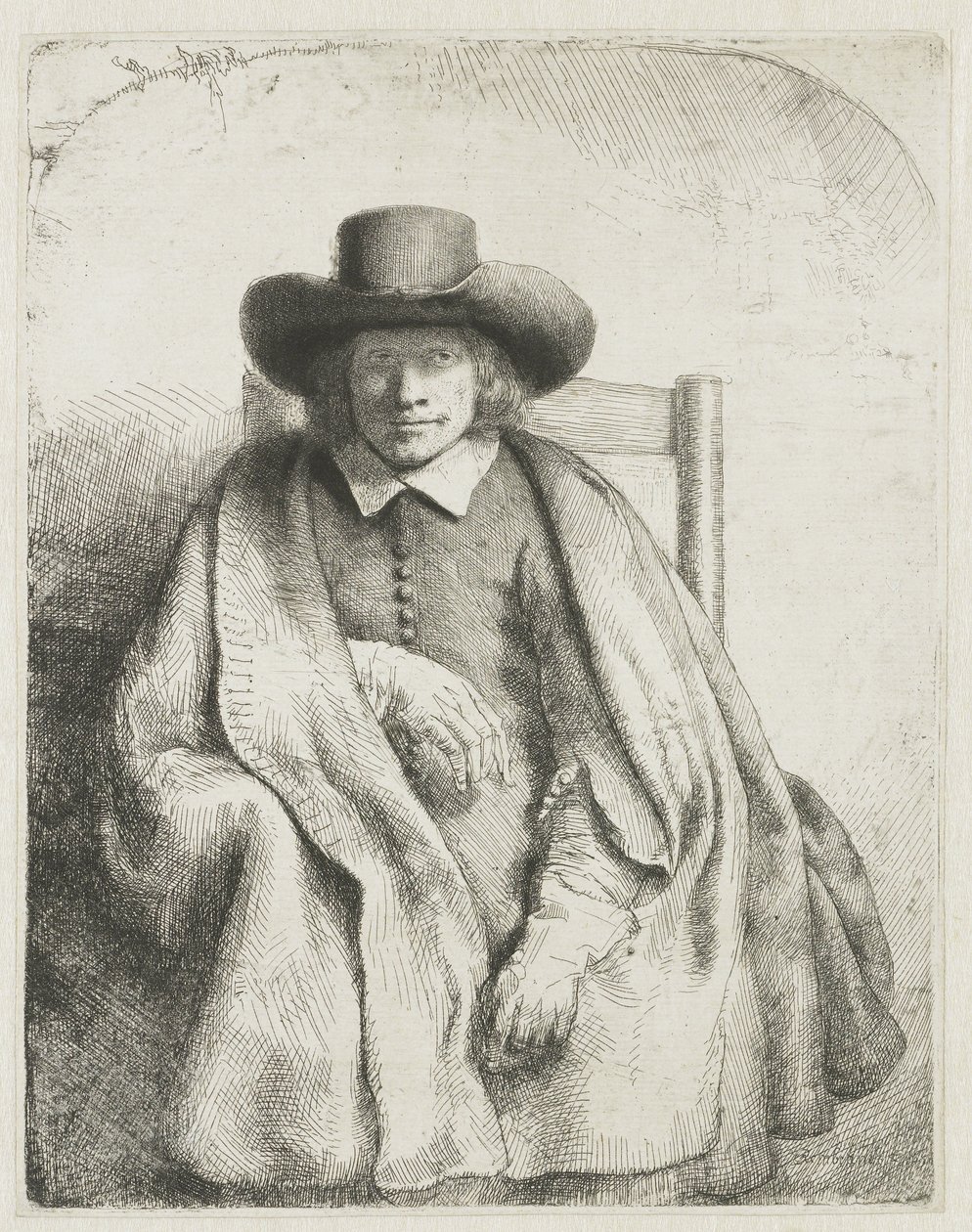 Clement de Jonghe, sprzedawca druku autorstwa Rembrandt van Rijn