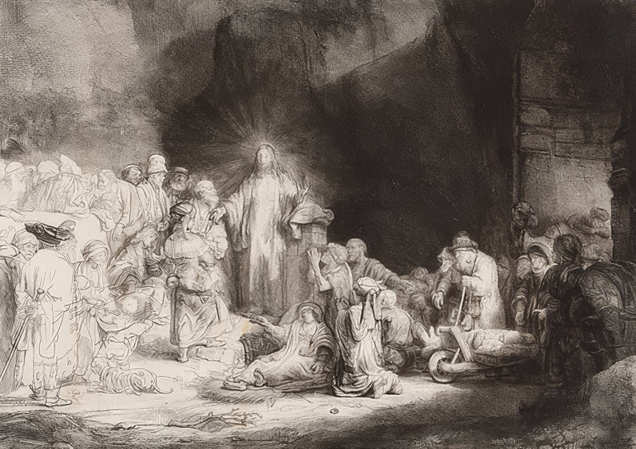 Arkusz o nominale stu guldenów. Około 1649 r. autorstwa Rembrandt van Rijn