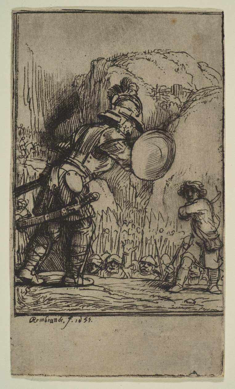 Dawid i Goliat, 1655. autorstwa Rembrandt van Rijn