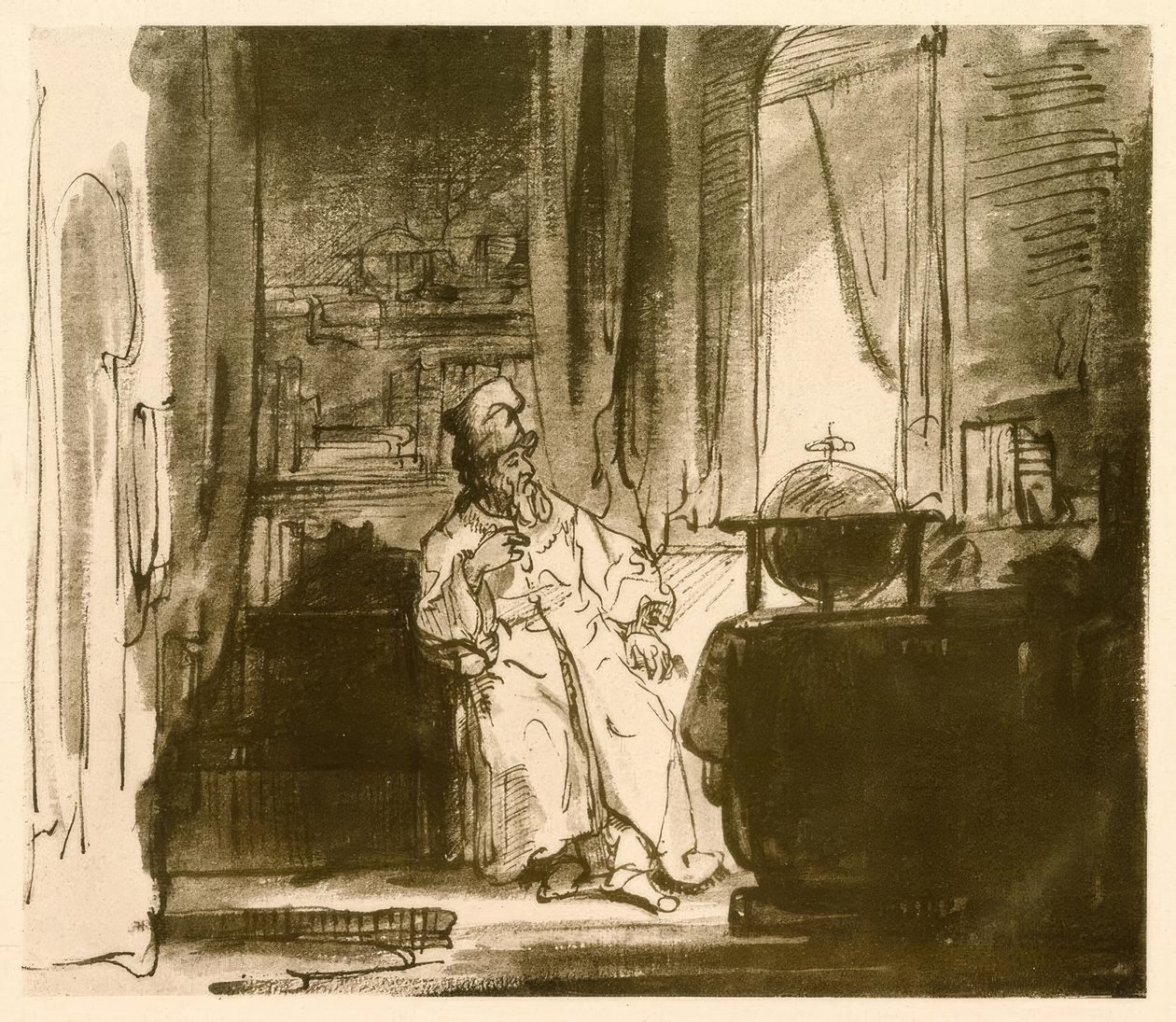 Filozof autorstwa Rembrandt van Rijn
