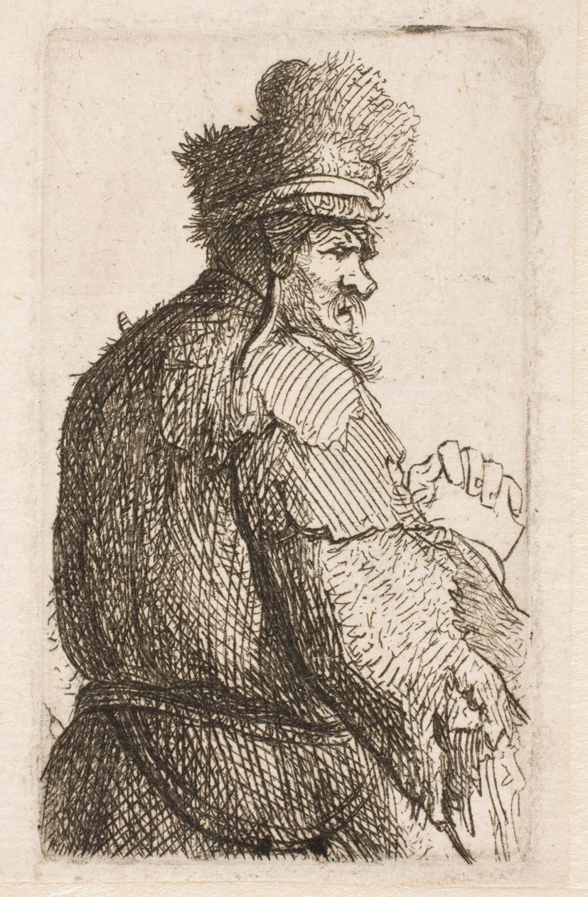 Stary człowiek widziany od tyłu autorstwa Rembrandt van Rijn