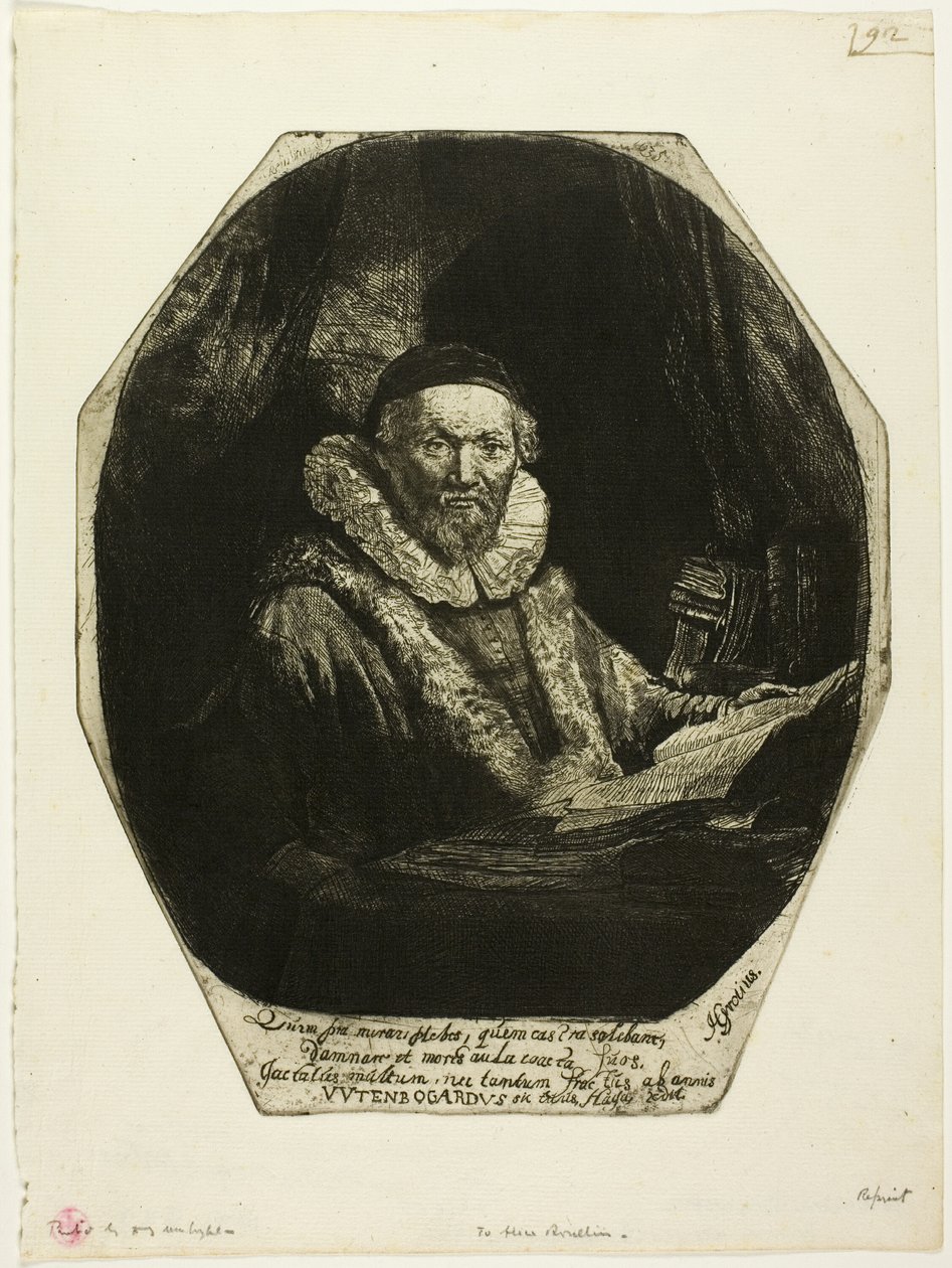 Jan Uytenbogaert autorstwa Rembrandt van Rijn