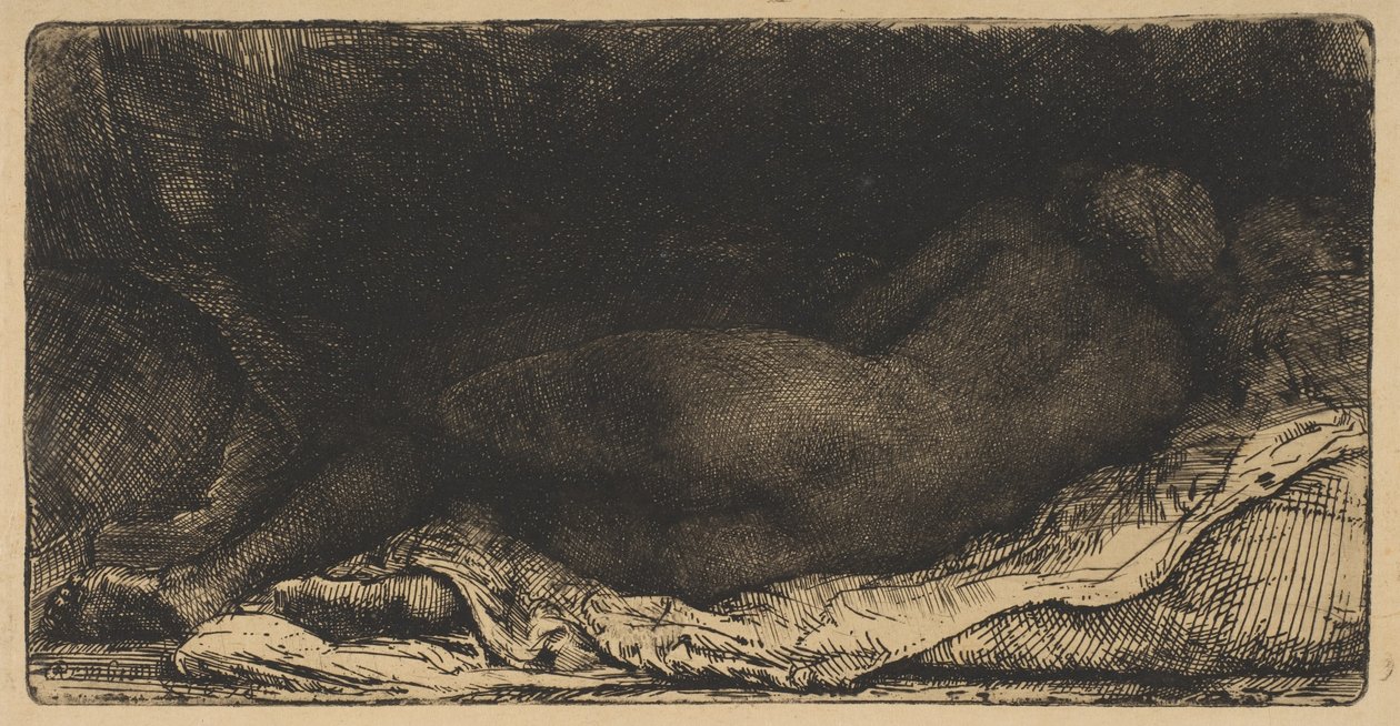 Półleżąca naga kobieca, 1658. autorstwa Rembrandt van Rijn
