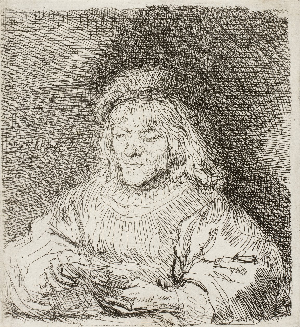 Gracz w karty, 1641 autorstwa Rembrandt van Rijn
