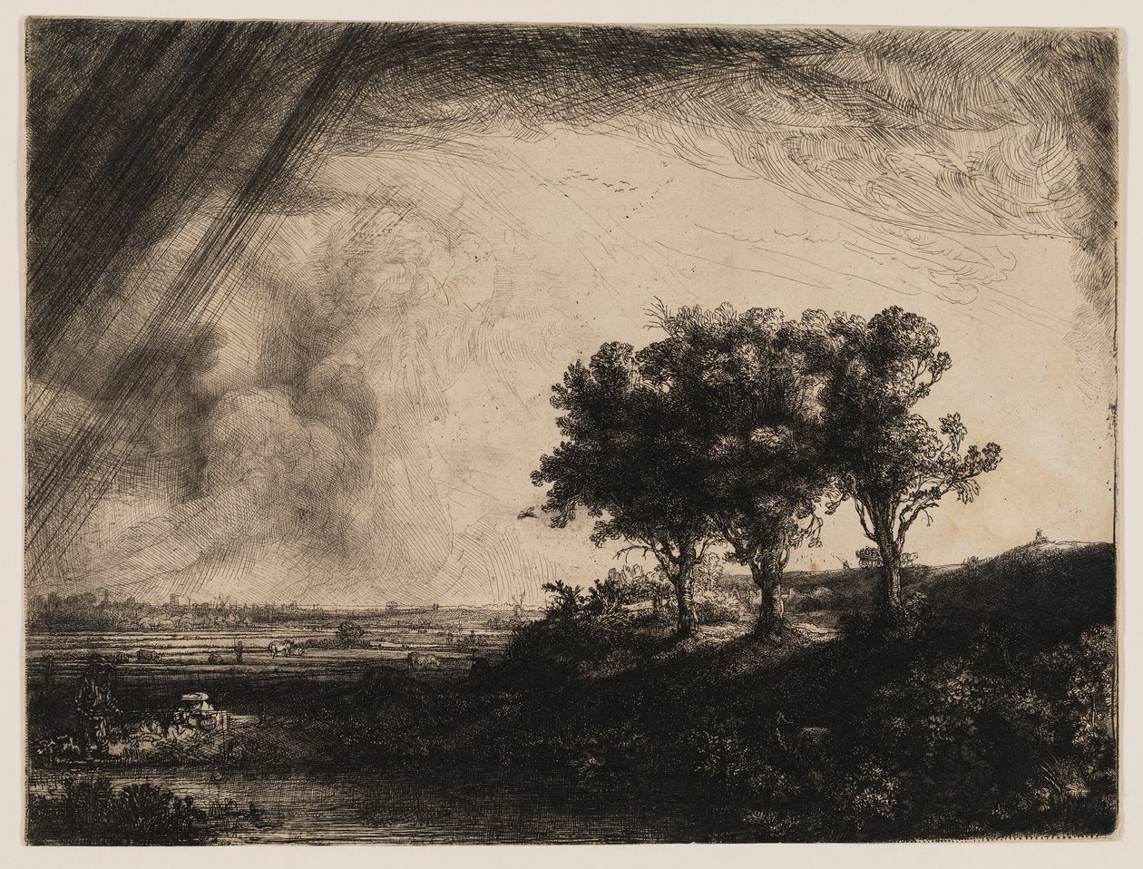 Trzy Drzewa autorstwa Rembrandt van Rijn