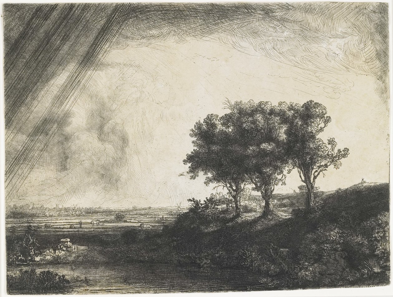 Trzy drzewa, 1643 autorstwa Rembrandt van Rijn