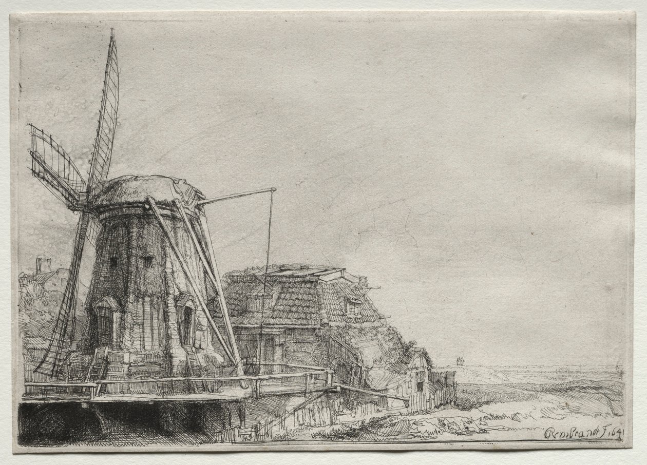 Wiatrak, 1641. autorstwa Rembrandt van Rijn