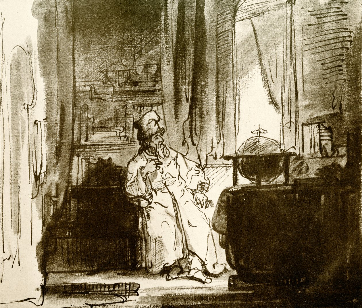 Filozof autorstwa Rembrandt van Rijn