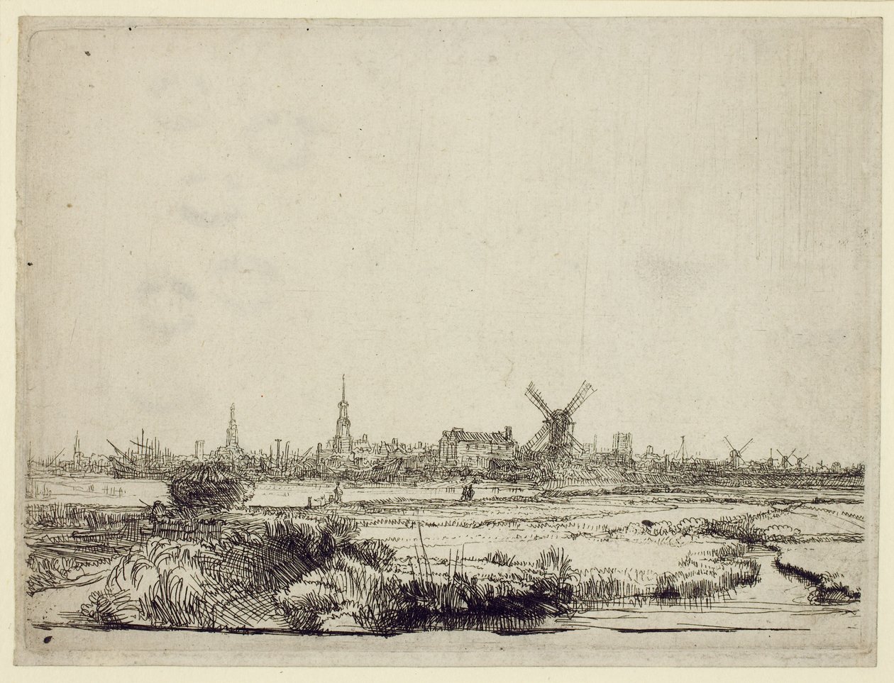 Widok Amsterdamu, ok. 1640 autorstwa Rembrandt van Rijn
