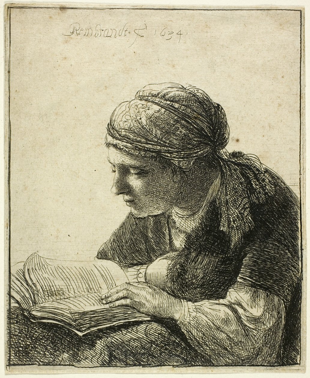Kobieta czytająca autorstwa Rembrandt van Rijn