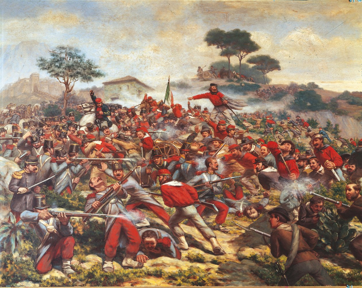 Giuseppe Garibaldi w bitwie pod Calatafimi autorstwa Remigio Legat