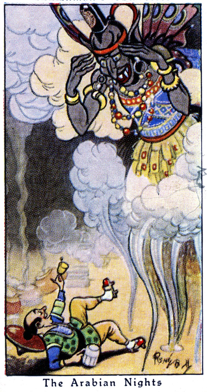 Aladyn i dżin, 1936 autorstwa René Bull