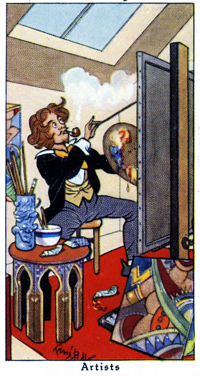 Artysta malujący w swojej pracowni, 1936 autorstwa René Bull