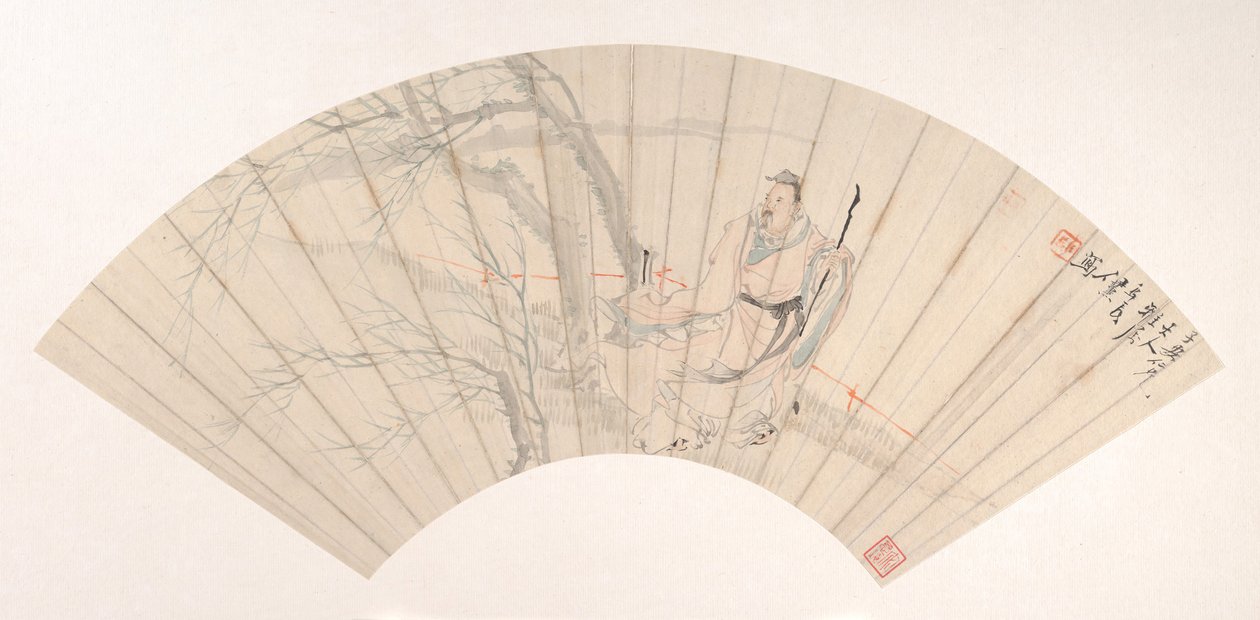 Uczony na wietrze, ca. 1880. autorstwa Ren Xun
