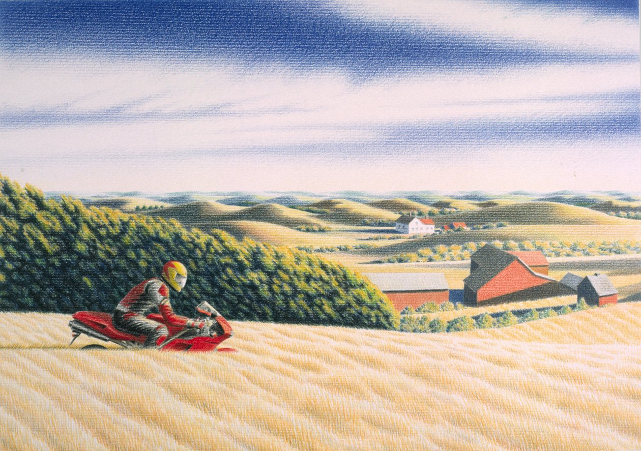 Offroad, 2001, Rysunek ołówkiem na papierze autorstwa Rene Boin