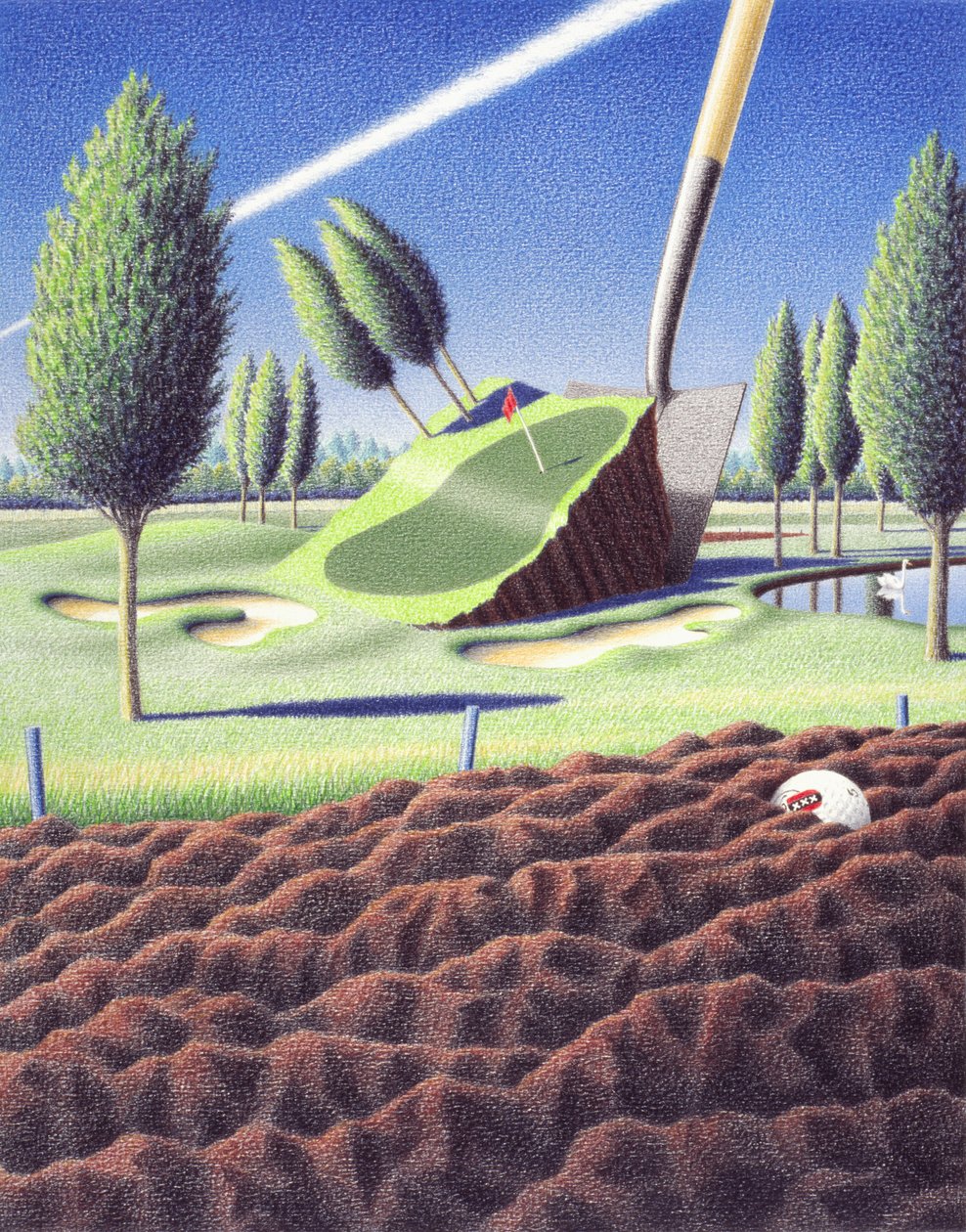 Spade, 2005, Rysunek ołówkiem na papierze autorstwa Rene Boin