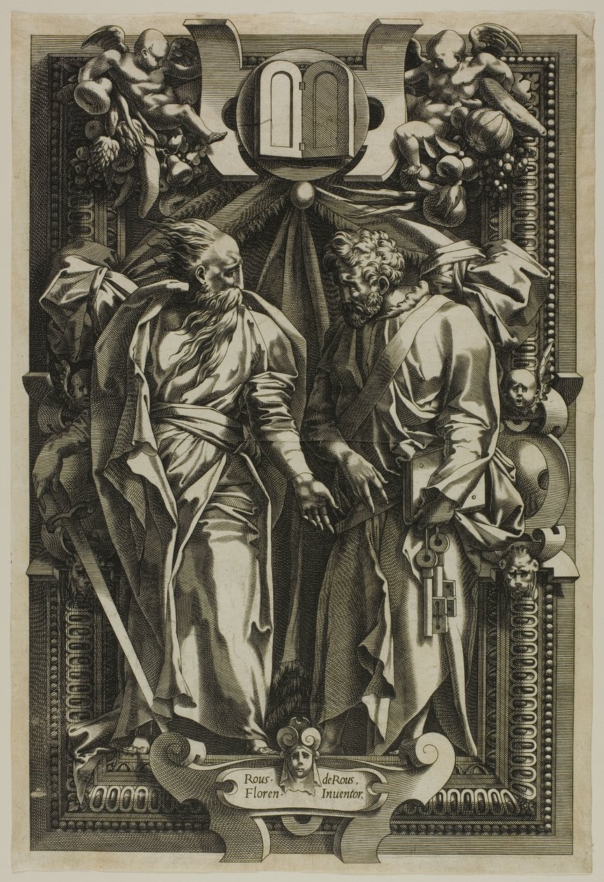 Św. Paweł i Św. Piotr autorstwa Rene Boyvin