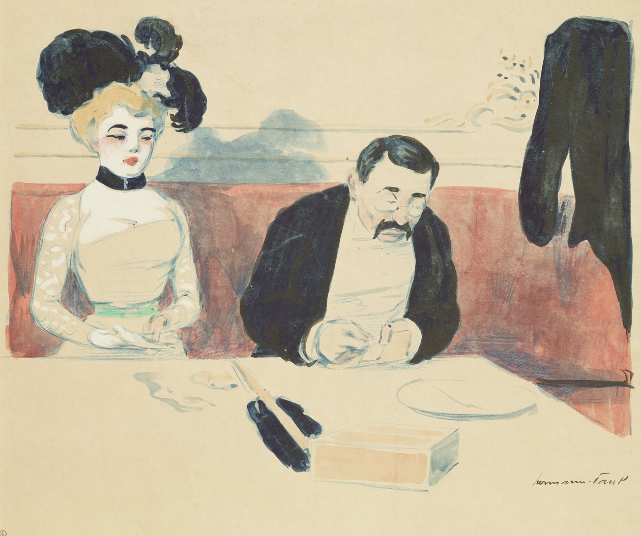 Para w restauracji? autorstwa Rene George Hermann Paul