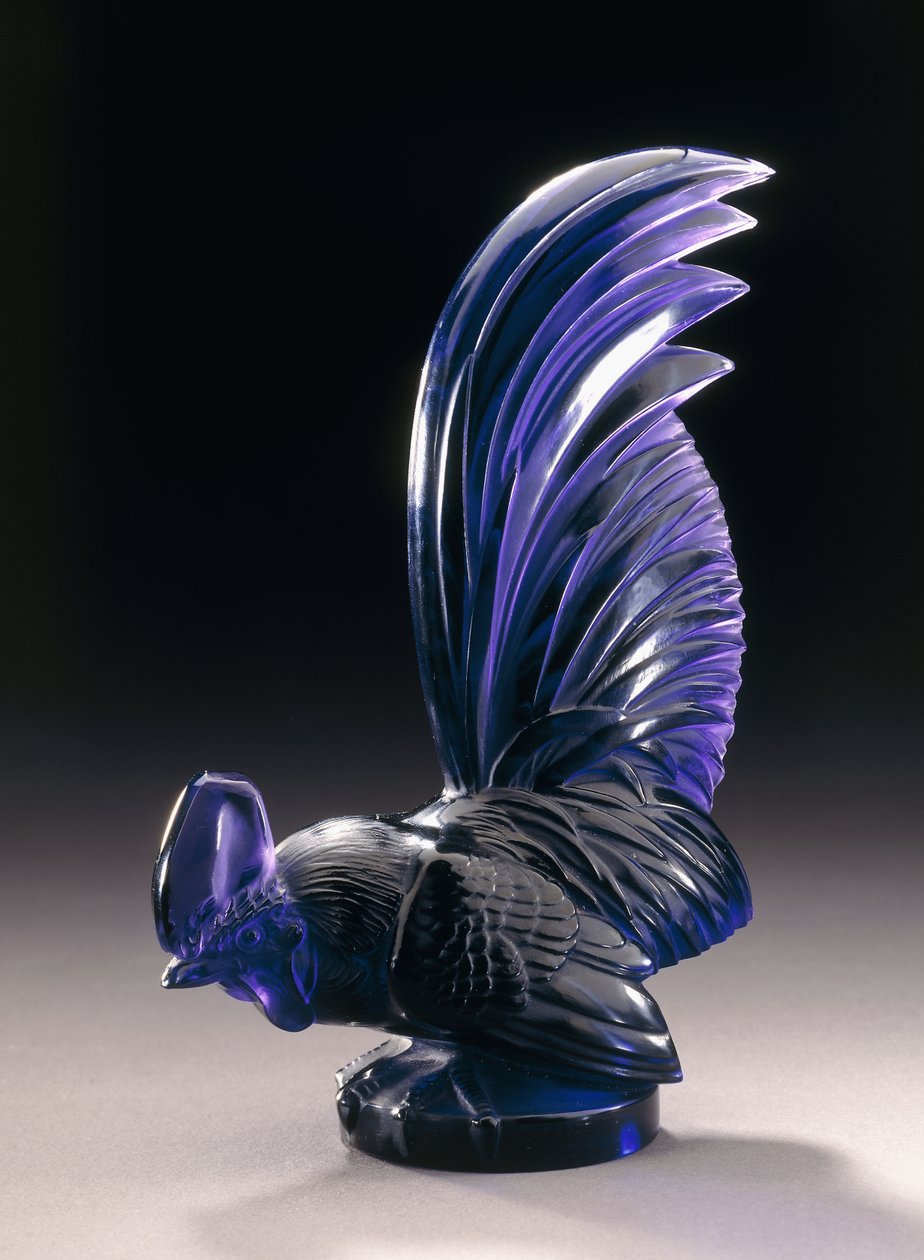 Coq Nain, c.1926 (fioletowe szkło) autorstwa Rene Jules Lalique