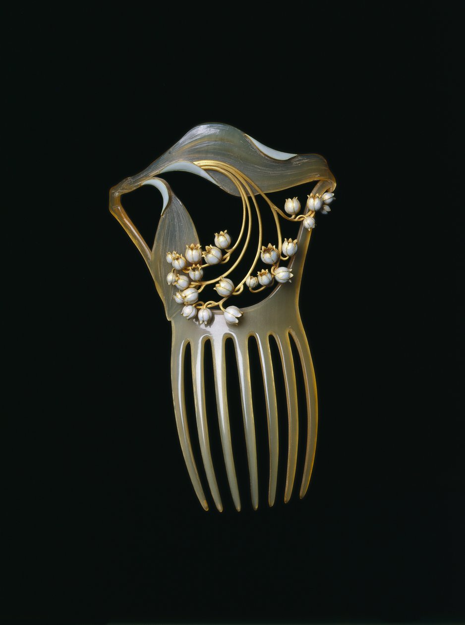 Ozdoba do włosów, ok. 1900 autorstwa Rene Jules Lalique