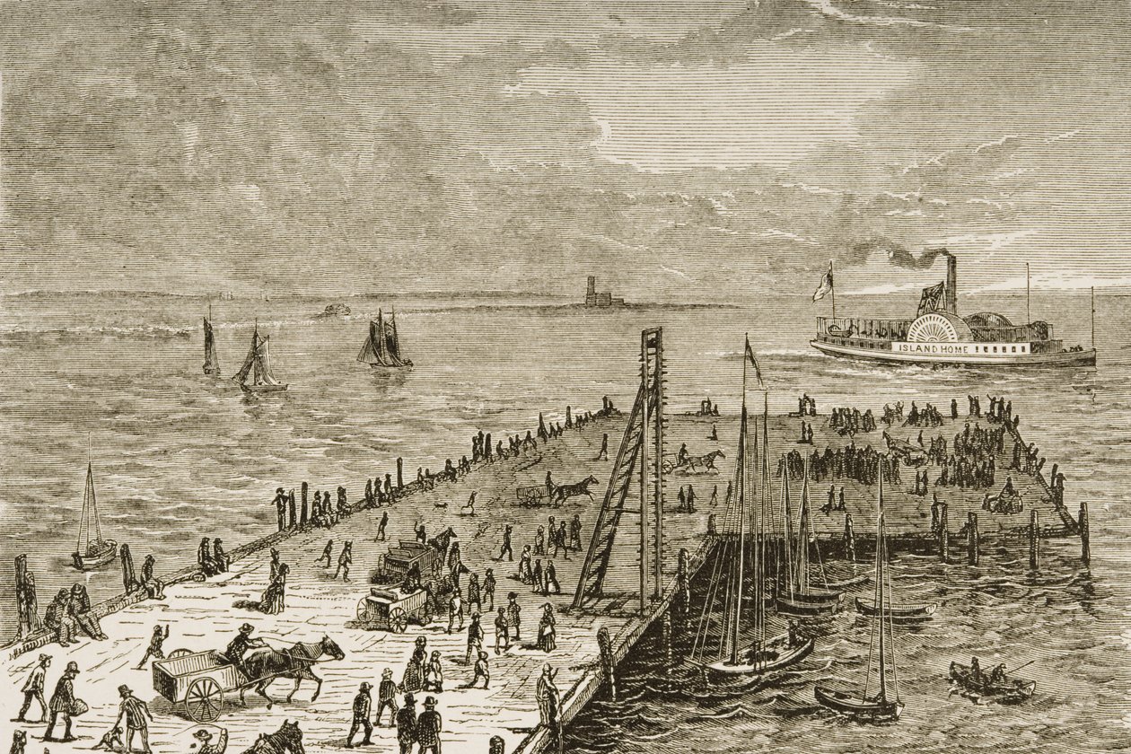 1870-аад онд, Массачусетс мужийн Нантакет арал дахь усан онгоцны зогсоол, 1880 он. autorstwa Reverend Samuel Manning