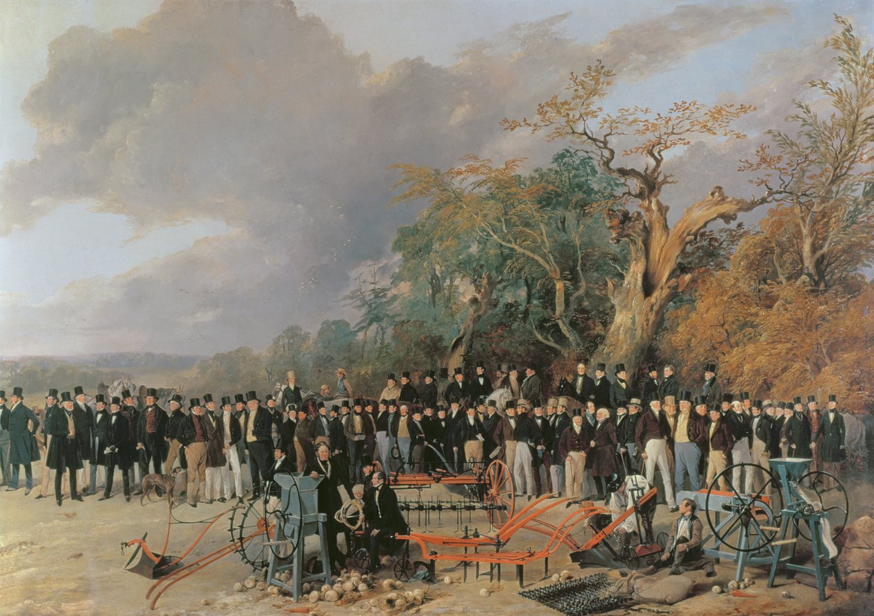 په بریسټول کې د انګلیسي شاهي کرنې ټولنې غونډه، د ماشینونو او بزګرانو تفصیل، 1842 پولی autorstwa Richard Ansdell