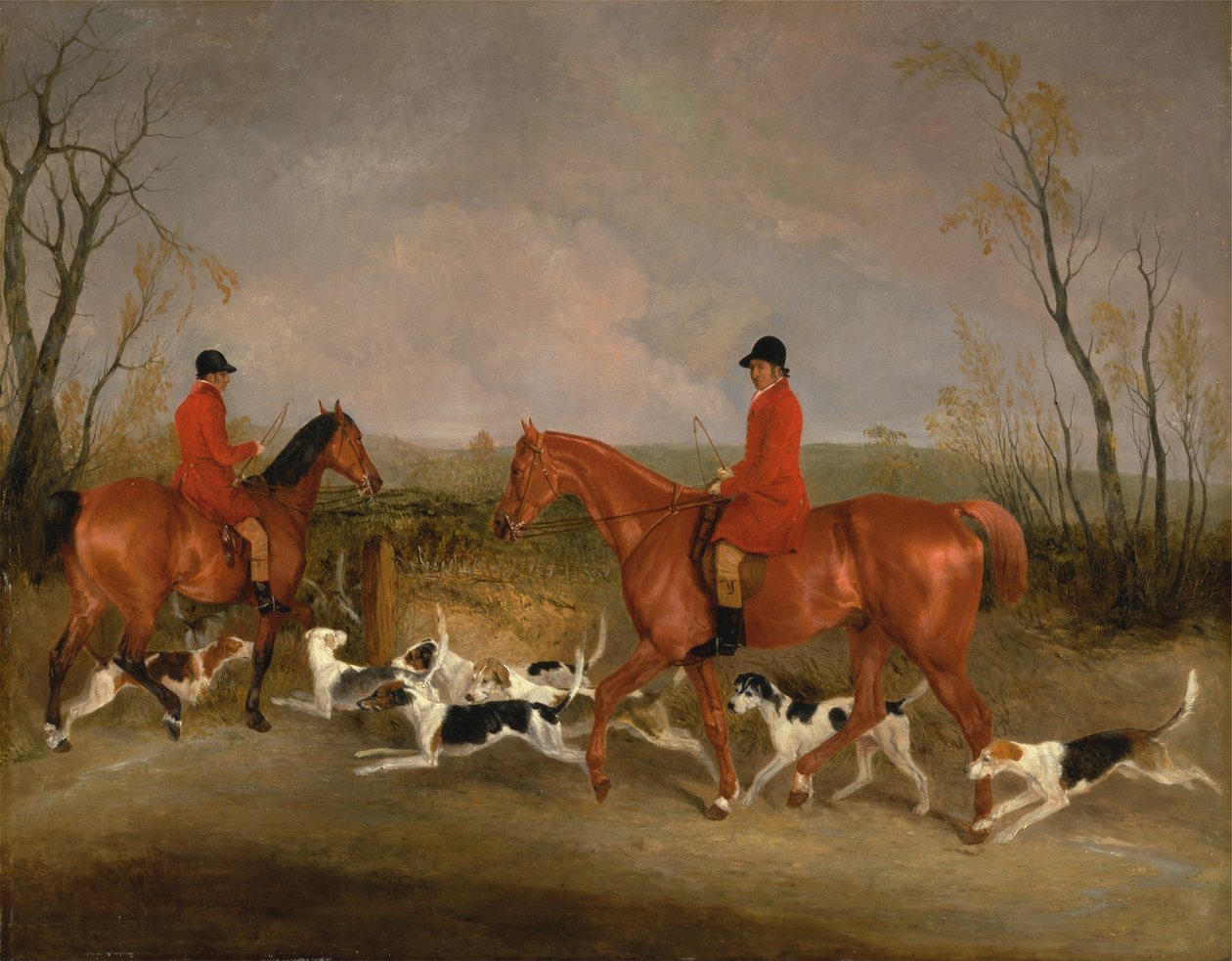 George Mountford, Łowca Quorn i W. Derry, Whipper-In, w John Ogaunts Gorse, niedaleko Mel... autorstwa Richard Barrett Davis