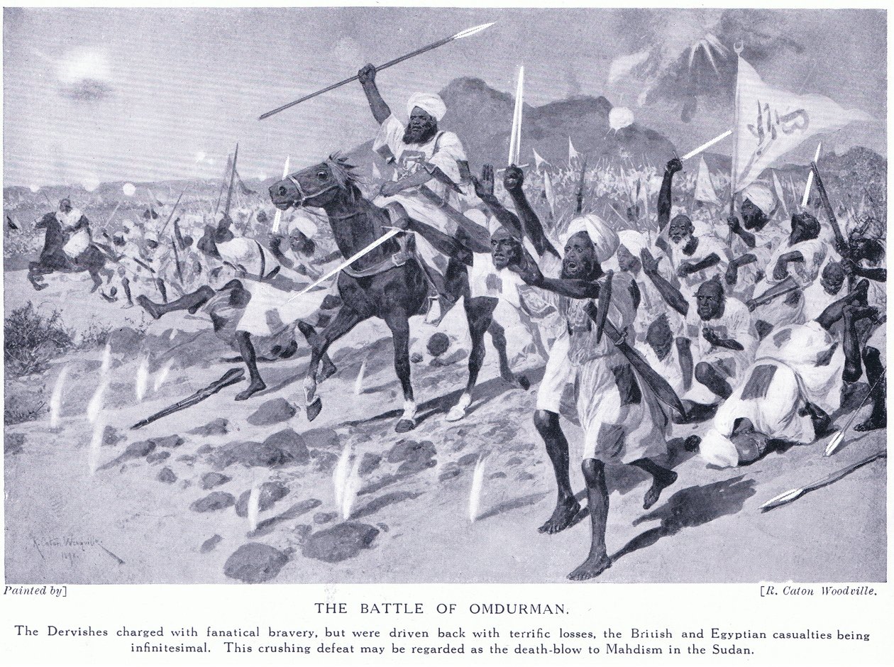 Bitwa pod Omdurmanem 1898 AD, c.1920 autorstwa Richard Caton Woodville junior
