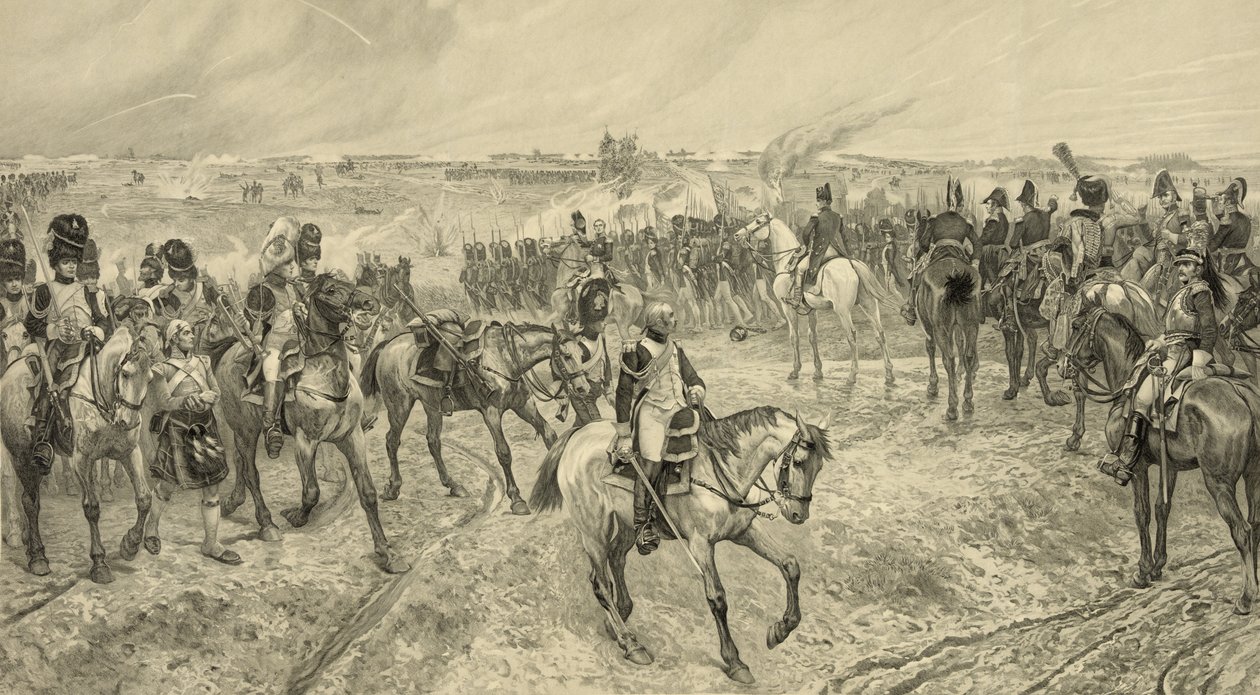 Napoleon I ze swoją Starą Gwardią w Waterloo, ryty przez Julesa Jacqueta (1841-1913) autorstwa Richard Caton Woodville