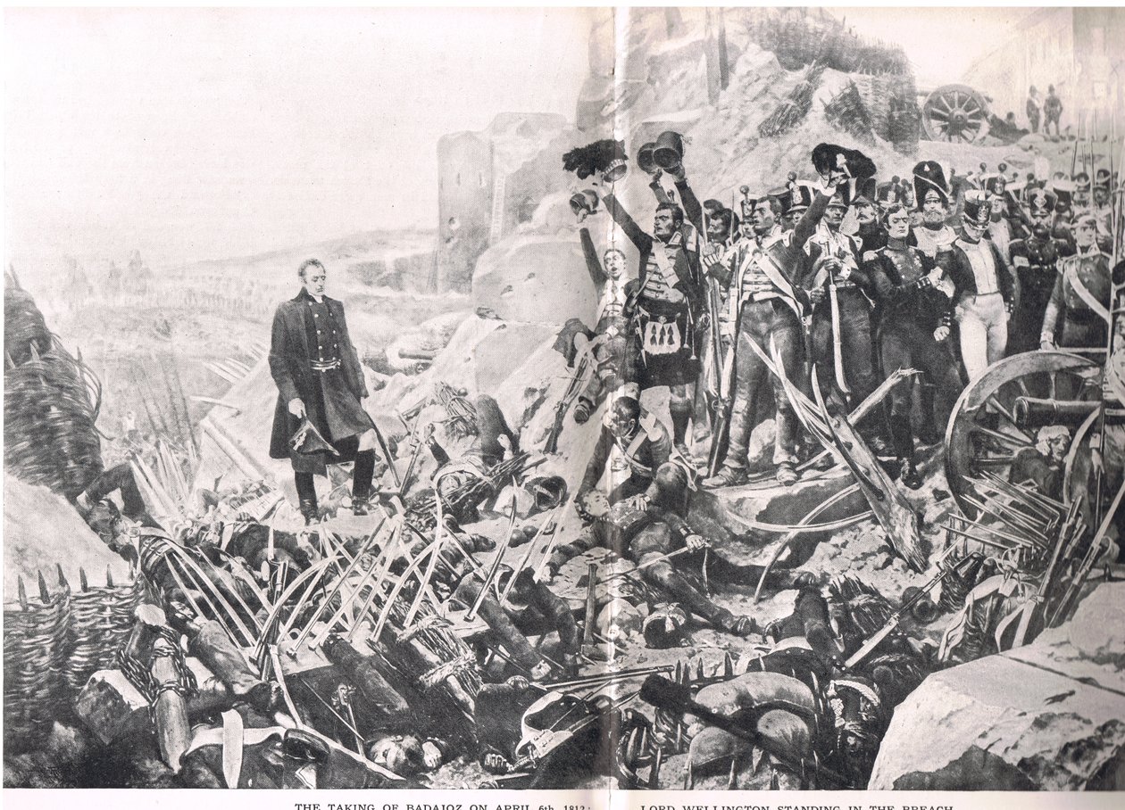 The Taking of Badajoz, ilustracja z „British Battles on Land and Sea”, wydanej przez Cassell, Londyn, ok. 1910 autorstwa Richard Caton Woodville