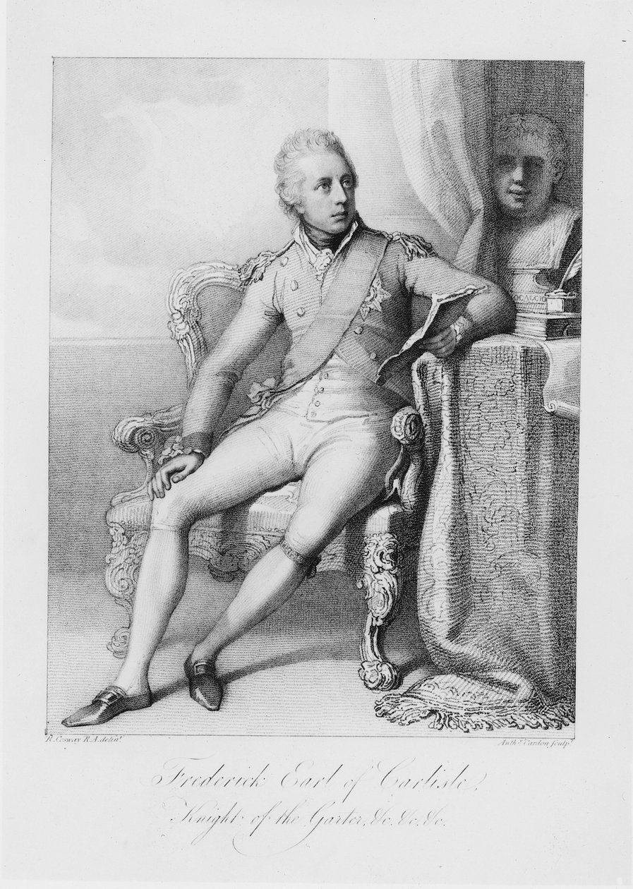 Frederick Earl of Carlisle, Knight of the Garter, c.1800 (akwaforta punktowana) autorstwa Richard Cosway