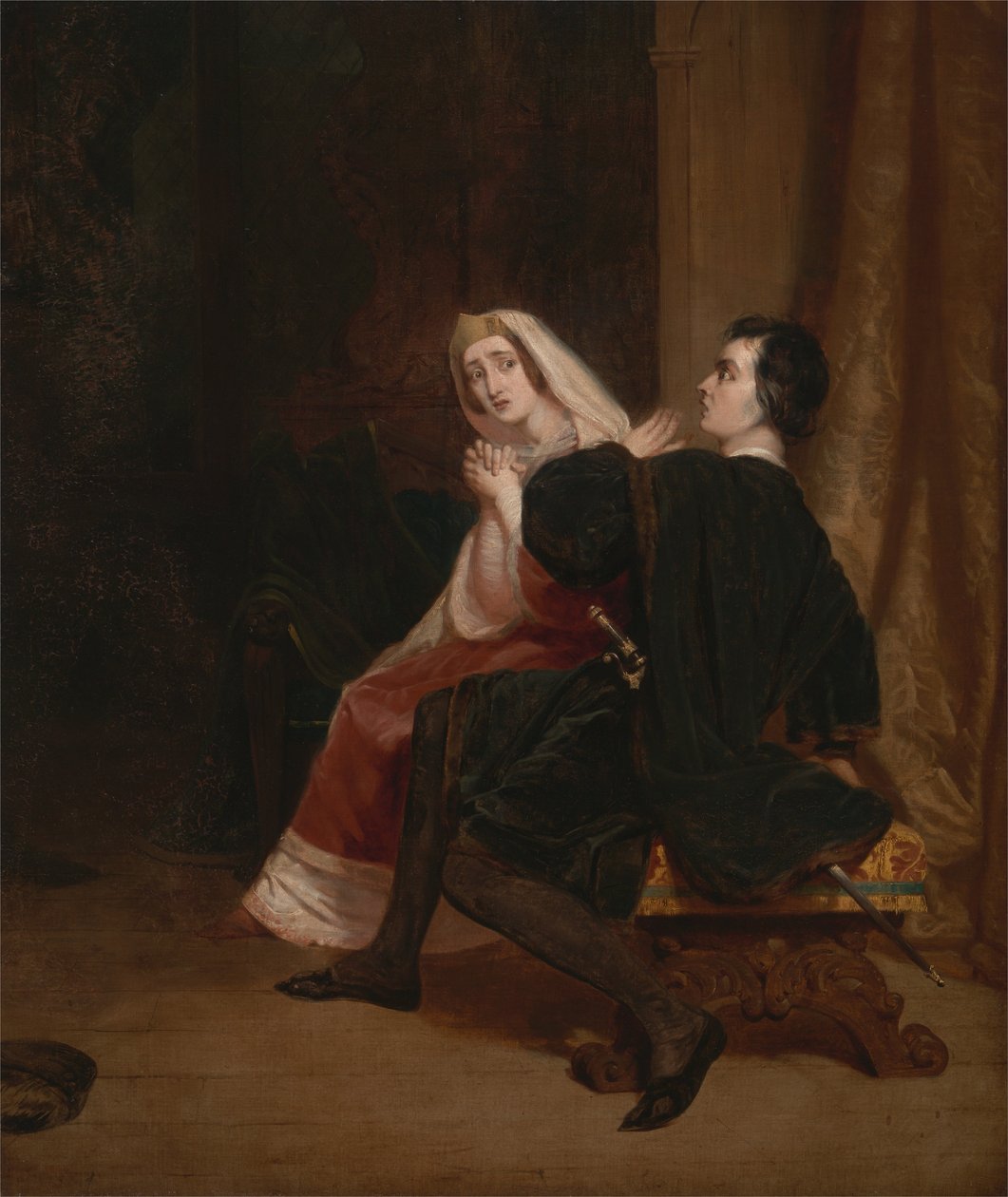Hamlet i jego Matka; Scena w szafie autorstwa Richard Dadd