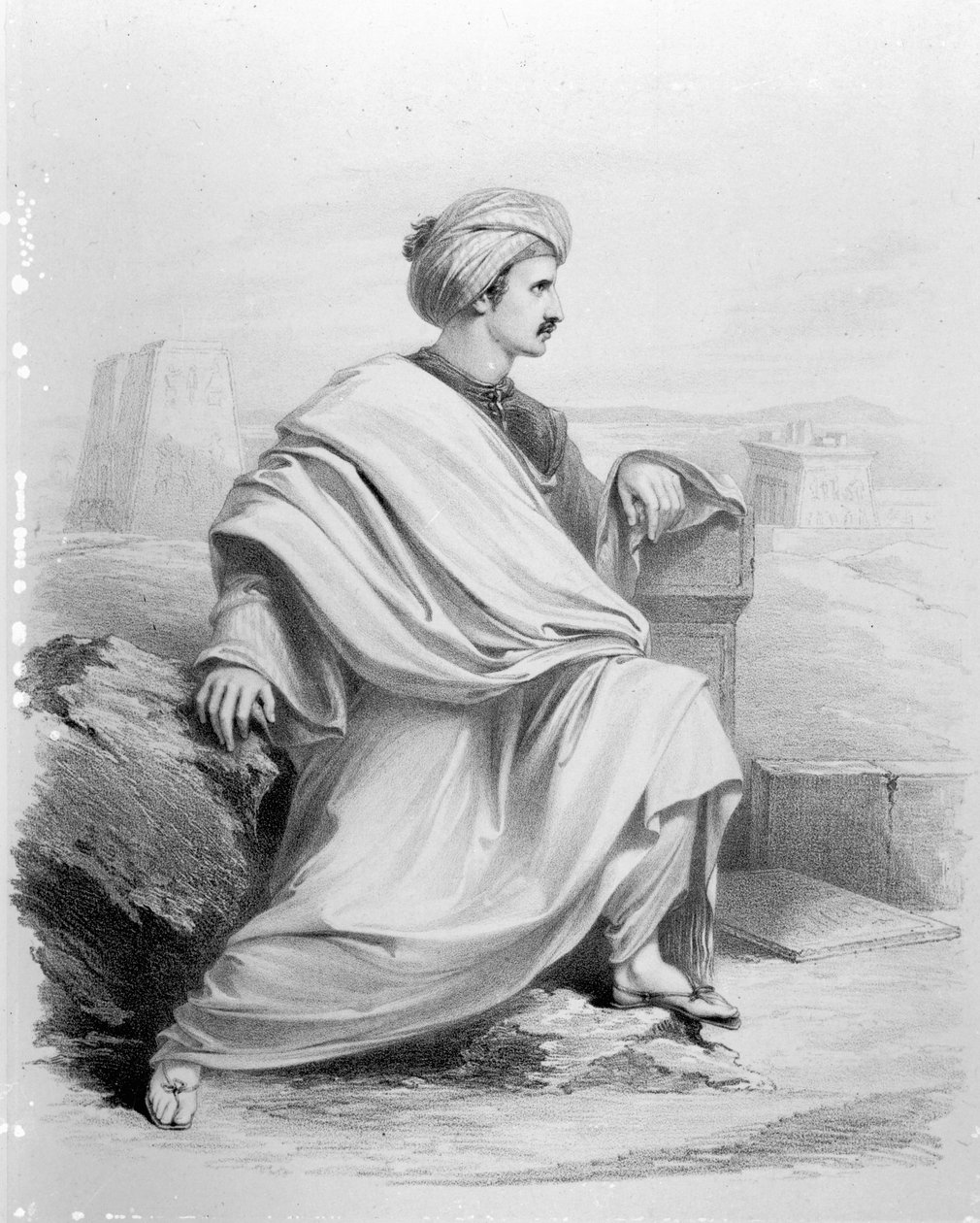 Edward William Lane jako „Beduin Arab”, 1828 autorstwa Richard James Lane