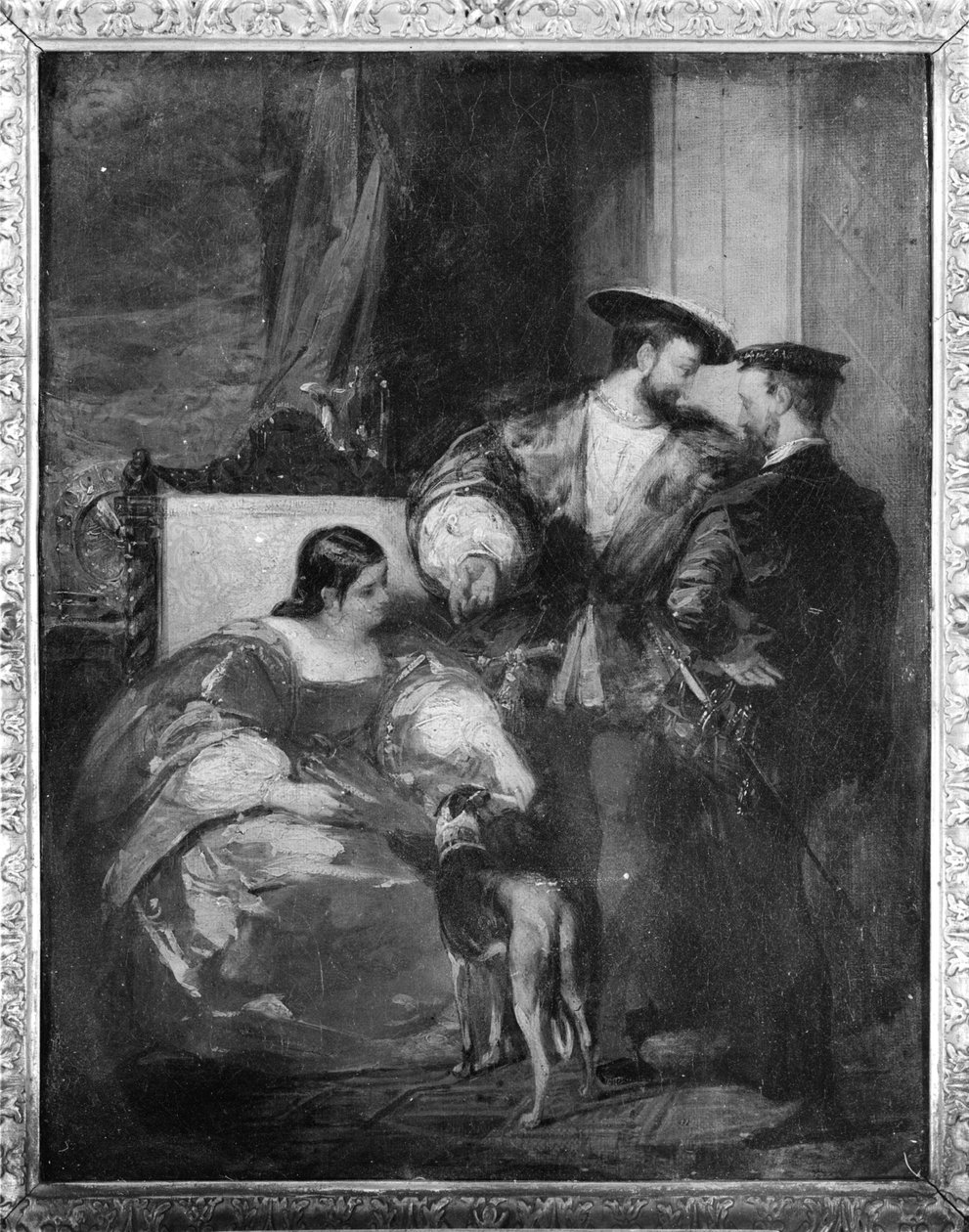 Franciszek I (1494-1547) i Anna de Pisseleu (1508-80) księżna Etampes, XIX w. autorstwa Richard Parkes Bonington