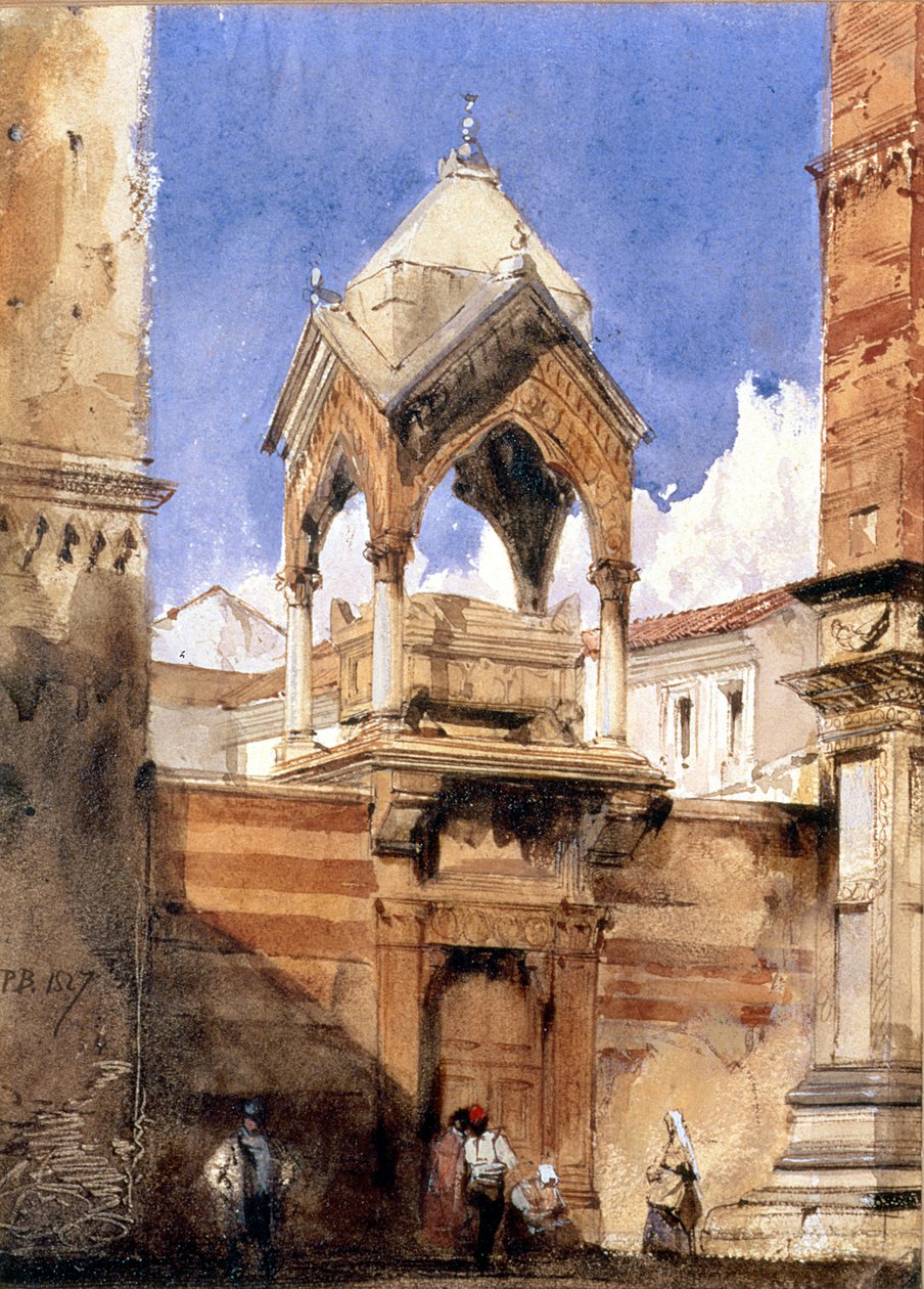 Grobowiec Castelbarco, Werona, 1827 r. autorstwa Richard Parkes Bonington