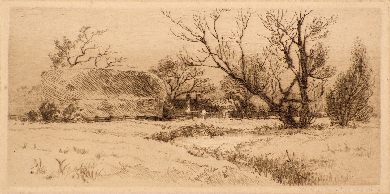 Old Farm Court Road, Dulwich (akwaforta) autorstwa Richard Davidson Winter
