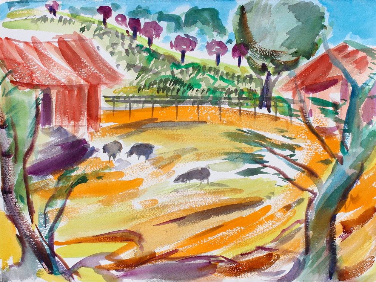 Podwórko z owcami, Napa Valley, 2016 autorstwa Richard Fox