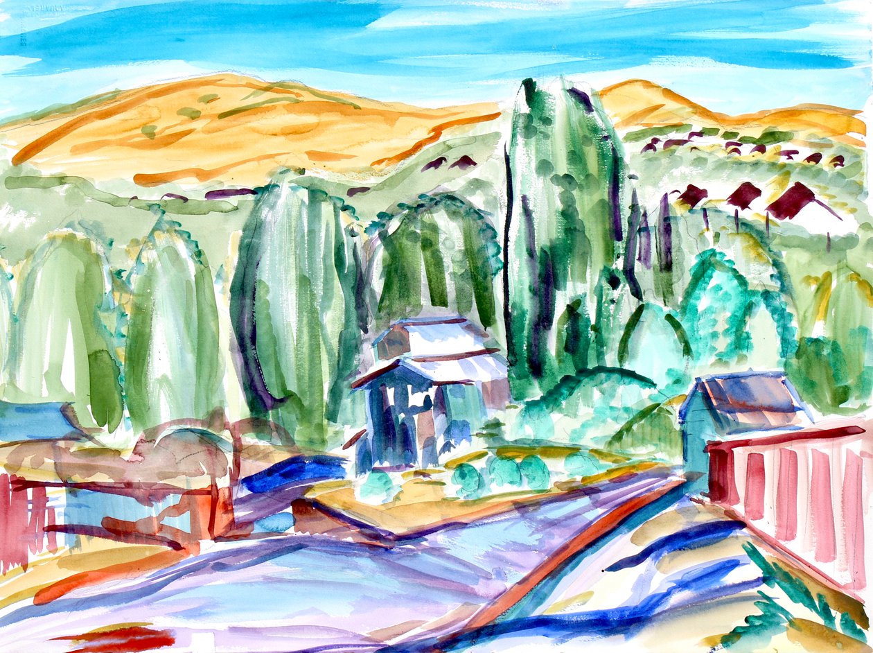 Domy i wzgórza, 2019 autorstwa Richard Fox
