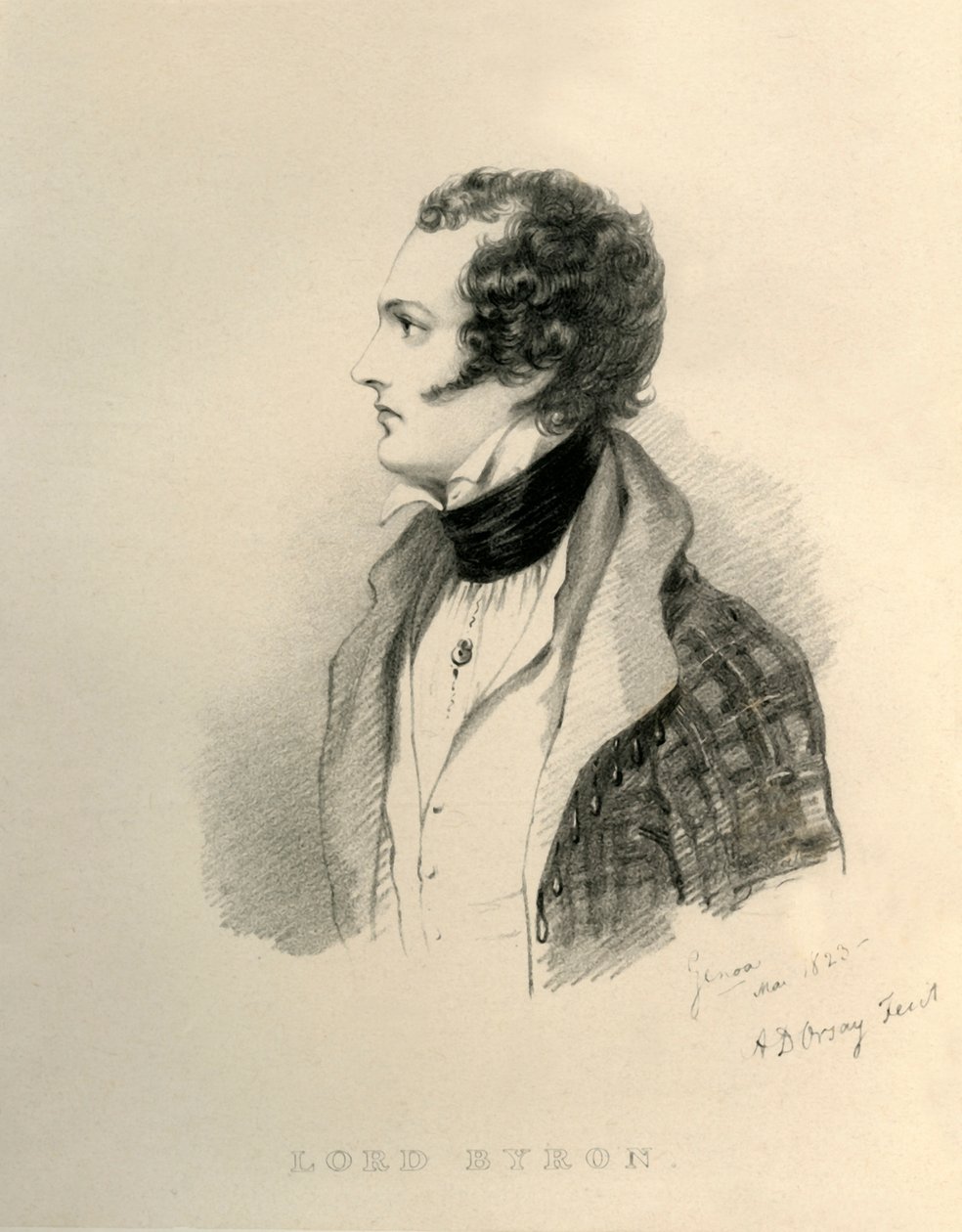 Lord Byron, 1823. autorstwa Richard James Lane
