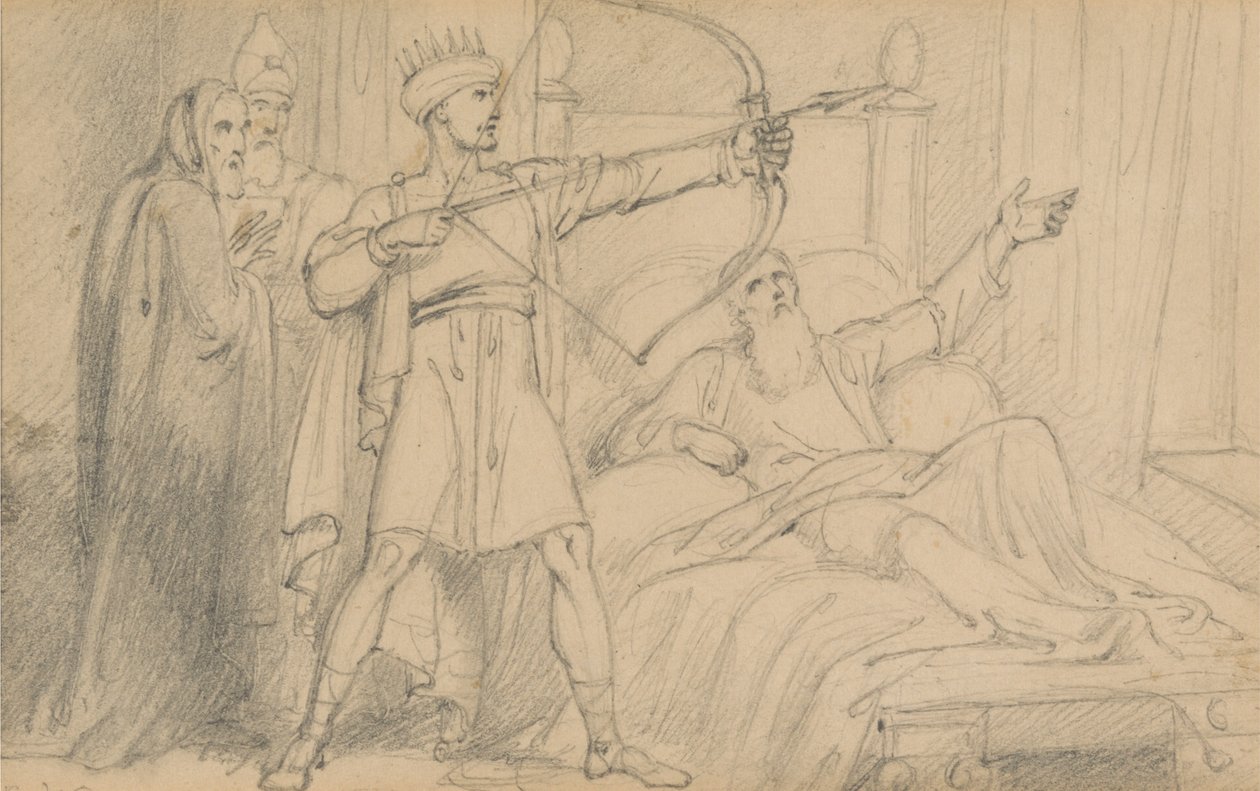 Elizeusz na łożu śmierci (II Królewska 12:17) autorstwa Richard Westall