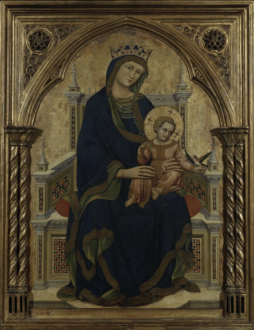 Dziewica i Dziecko na tronie, c.1350 autorstwa Ridolfo di Arpo Guariento
