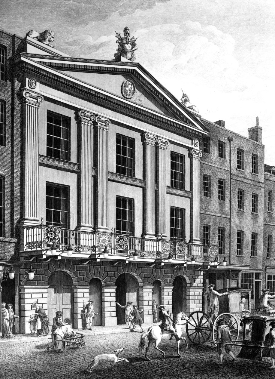 The Theatre Royal, Drury Lane, wyryty przez Patricka Begbie, 1776 r. autorstwa Robert Adam
