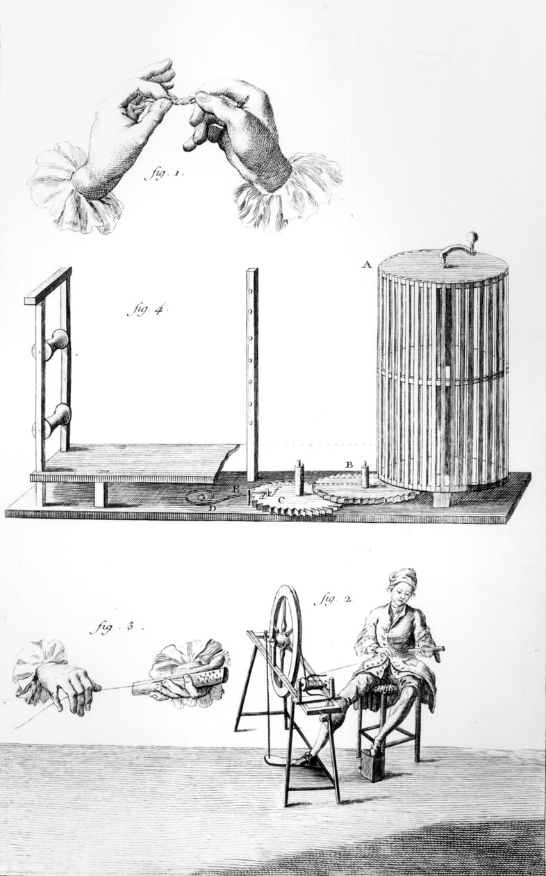 Rustic Economics, bawełna, płyta z „Encyklopedii” Denisa Diderota (1713-84) autorstwa Robert Benard
