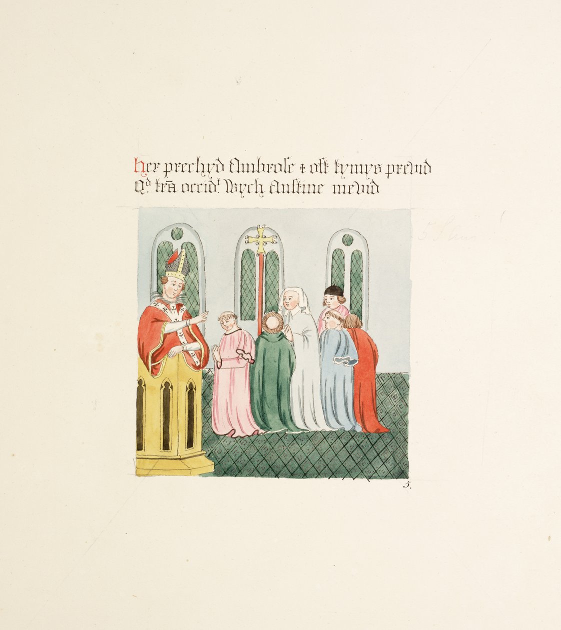 Ms. New Coll 380, f14r. The antiquities of the Cathedral Church of Saint Mary, Carlisle, drawn by Robert Carlile, 1795 (pen und ink and wc on paper) autorstwa Robert Carlile