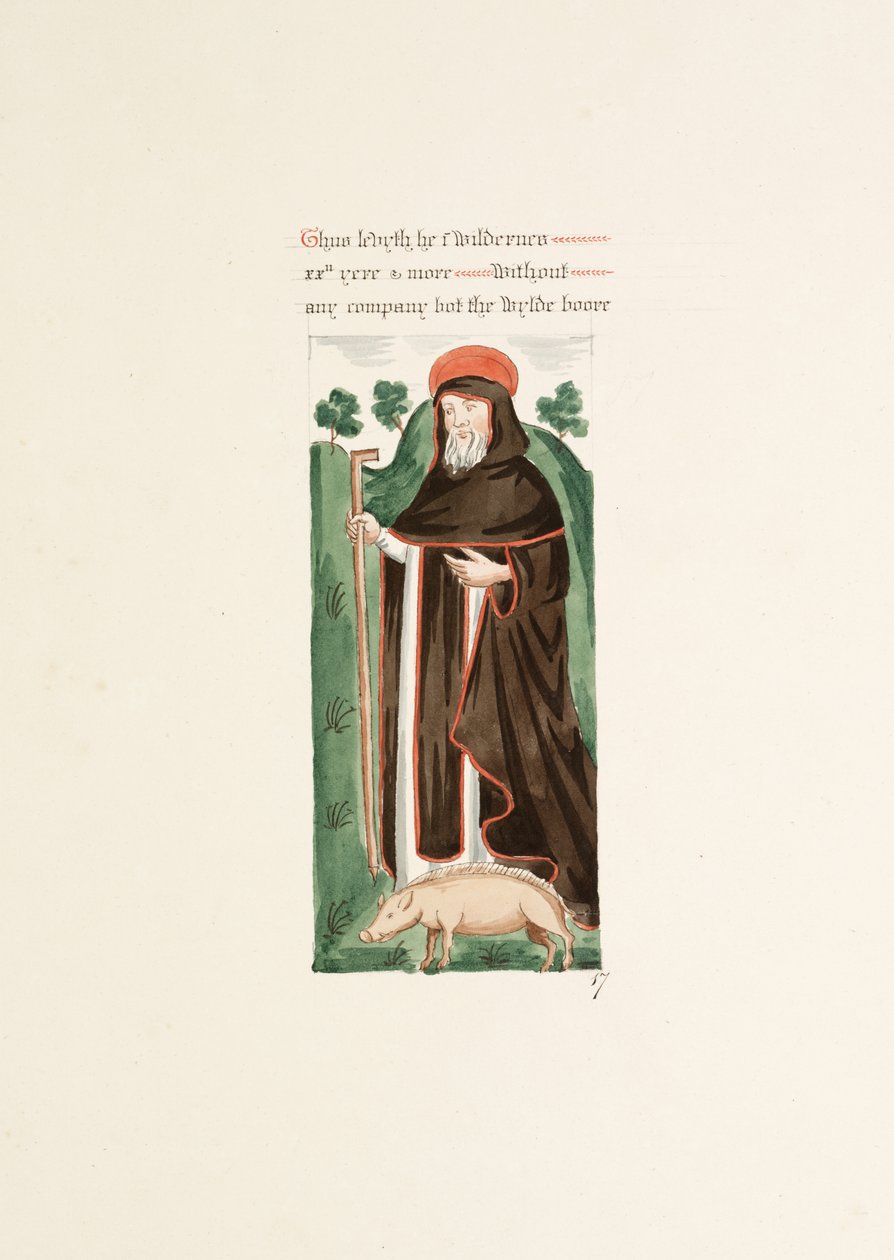 pani New Coll 380, f47r. Starożytności katedry św. Marii w Carlisle, rys. Robert Carlile, 1795 (pióro i atrament i toaleta na papierze) autorstwa Robert Carlile